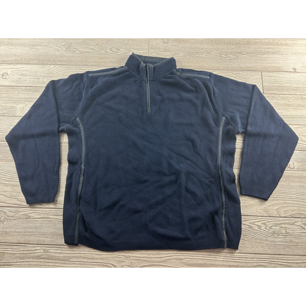 Paul & Shark Wool 1/4 Zip Yachting Sweater Mens Size XL Blue Zip Pockets Italy
